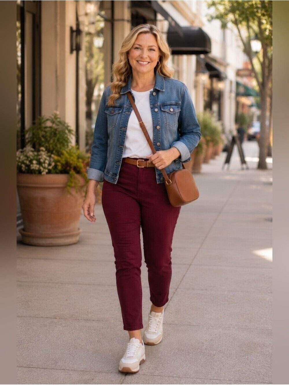 Talbots Flawless Slim Ankle Curvy Pants Size 8 Burgundy Wine Stretch - Picture 11 of 12